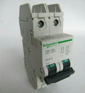 (NUOVO) Schneider Multi 9 2P 240VAC/125VDC Interruttore automatico 25 Ampere C6025A 60148 - Foto 1 di 5