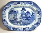 Antique Blue & White Mason's Ironstone Platter, Circa 1814; Measures 9.8" by 12.