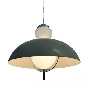 70er Designer Hängeleuchte Deckenlampe Alu/Glas Panton ära 70s lamp Vintage - Bild 1 von 5