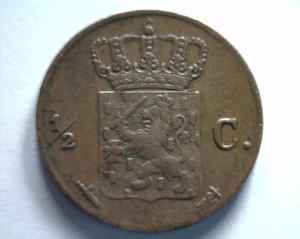 1870 NETHERLANDS HALF CENT KM 90 VERY FINE VF NICE ORIGINAL COIN FROM BOBS COINS - Picture 1 of 2