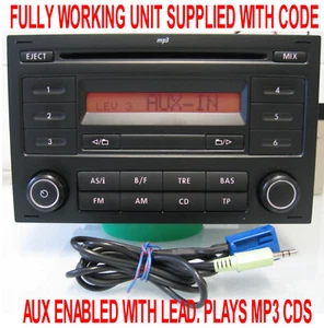 2008 VOLKSWAGEN POLO FOX RCD 200 CD MP3 PLAYER 5Z0035152E with Code AUX IN - Picture 1 of 14