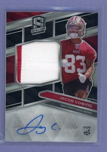 Parche de novato Panini Spectra Jacob Cowing 2024 automático plateado/99 RC #239 49ers - Imagen 1 de 2