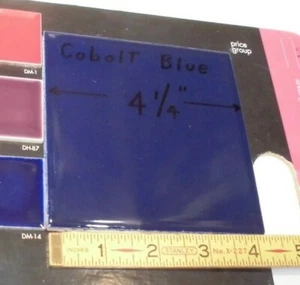 1 pc. Cobalt Blue: High-Gloss Ceramic Tile: by Regal Co. 4-1/4" Bright, NEW - Picture 1 of 10