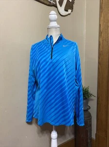 Nike Women's Large Blue Element Therma Sphere Element Running Half Zip Shirt - Picture 1 of 8