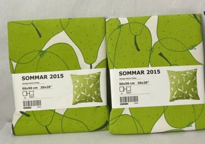 Set of 2 - Cushion Covers 20 x 20" ( 50 x 50 cm ) Country Picnic Green Pears NEW - Image 1 of 2