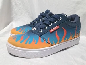 Heelys Shoes Pro 20 Printed Size 7 Unisex Flames Blue Orange Skate Shoes - Picture 1 of 14