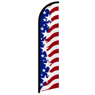 Star Spangled USA Full Curve Windless Swooper Flag Patriotic American - Image 1 of 2