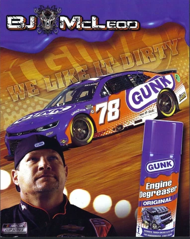 2023 BJ MCLEOD “GUNK ENGINE DEGREASER” #78 NASCAR CUP SERIES POSTCARD Cover