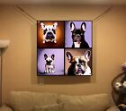 All weather 36x36 FRENCH BULLDOG vinyl POSTER dog breed wall art print canvas