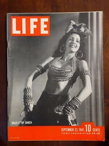 Life Magazine Sept 22, 1941 Carmen Miranda WWII Nazis Early Television #15781 - Imagen 1 de 2