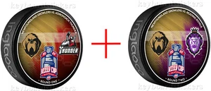 PAQUETE DE 2 discos de hockey ECHL Kelly Cup Terranova Growlers Dueling 2023 - Ronda 2... - Imagen 1 de 4