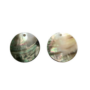 10 Pcs Black Mother of Pearl Shell Charms DISC SeaShell Pendants Beads Jewelry