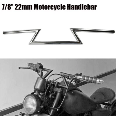 7/8" Motorcycle Handlebars Drag Z Bar For Harley Honda Yamaha Bobber Chopper - Imagem 1 de 4
