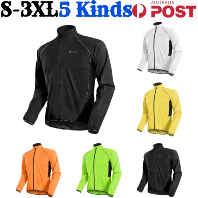 Men Cycling Clothes MTB Bike Windproof Coat Boy Long Sleeve Zipper Jacket Jersey - Image 1 of 4