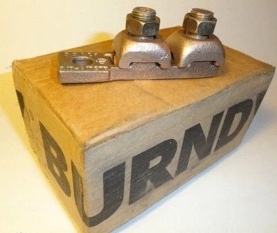 x6! BURNDY QIKLUG QQA28 3/0-4/0 Str. 1-hole Twin Clamp Mechanical Terminal Lug - Image 1 of 4