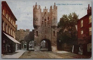 Micklegate Bar York Yorkshire England Postcard Postmark 1920 - Picture 1 of 2