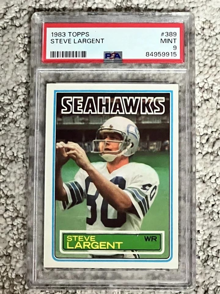 PSA 9 MINT FOOTBALL CARD 1983 TOPPS STEVE LARGENT HOF SEATTLE SEAHAWKS LOW POP - Image 1 of 1