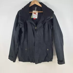 Burton dryride snow jacket mens Large dark navy check hooded long sleeve 107641 - Picture 1 of 8