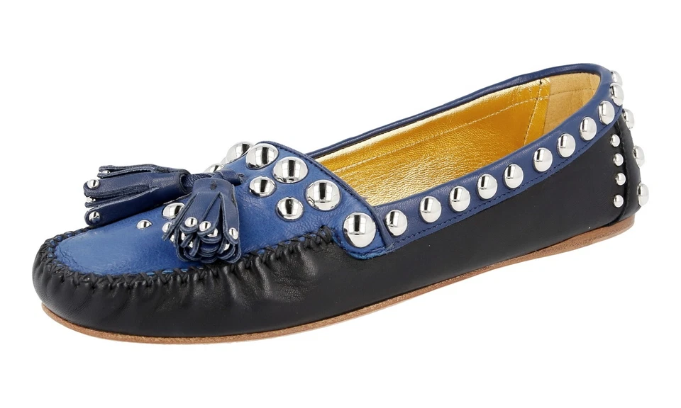 Auth PRADA Tassel Loafer Shoes 1D779E Lacca Soleil US 6 EU 36 36 5