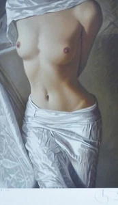 WILLI KISSMER Erotic 3 white sheets Nude Lim. 28/50 HAND SIGNED GERMAN ARTIST - Picture 1 of 4