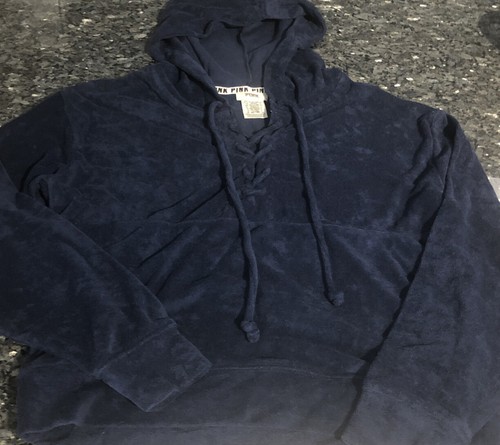 UNDERCOVER Felpa con cappuccio ROSA Victoria's Secret donna blu cravatta coulisse taglia XS USATA IN OTTIME CONDIZIONI