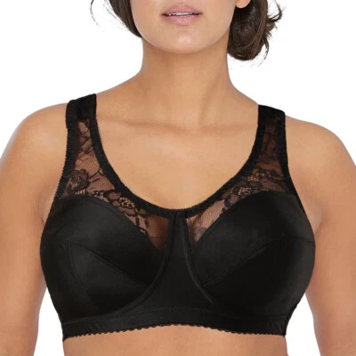 34-56A-H Plus Size Bra Full Coverage Non Wired Wide Strap Soft Cup Support Panel - Image 1 of 4