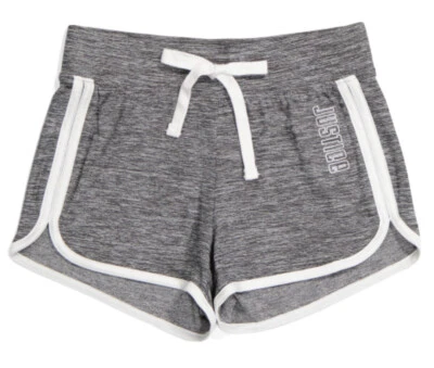 Pantalones Cortos Justice Girls Dolphin Gris Talla 10 Poliéster Cintura Elástica Logo Elástico Foto 1 de 4