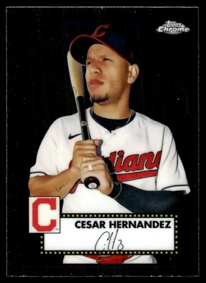 2021 Topps Chrome Platinum Anniversary Cesar Hernandez Cleveland Indians #384 - Image 1 of 2
