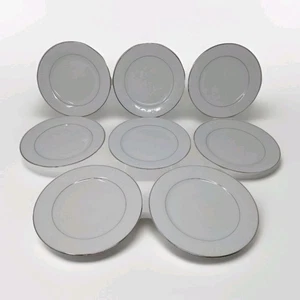 Noritake Ranier 6909 Salad Plate 8 3/4" Lot of 8 White Floral Japan Porcelain  - Picture 1 of 18