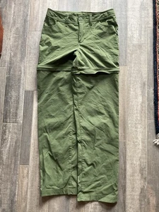 LL Bean Pants Kids Size 14 Green zip Off To Shorts Green Convertible All Season - Picture 1 of 9