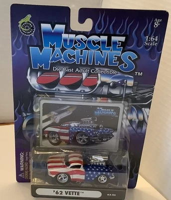 Corvette Americana 62 fundido a presión Muscle Machine 1/64 Foto 1 de 2