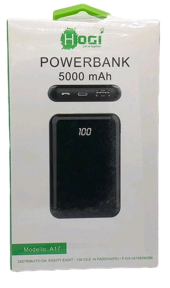 Power Bank 5000mAh LED USB – Caricabatterie Portatile iPhone Android - Immagine 1 di 3
