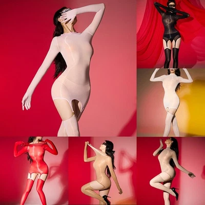 Body Trasparente con Giarrettiera e Olio Struttura Lucida per - Immagine 1 di 4