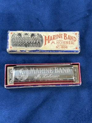 Armónica Banda Marina M. Hohner Vintage #1896 Modelo A440 Llave G ~ Hecha en Alemania Foto 1 de 4