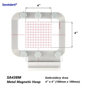 Magnetic Hoop SA438M 4"x4" for Brother BP1530L NQ1600 Babylock Easy Hooping - Picture 1 of 4