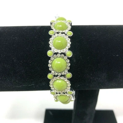 Pulsera Lia Sophia cuentas verdes elásticas detalles cristal transparente Foto 1 de 3