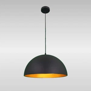 Lámpara de Techo Moderna Vintage Industrial Retro Loft Metal Colgante Dorado Negro Cúpula - Imagen 1 de 14