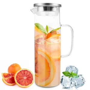 1,5 litri caraffa in vetro con coperchio rimovibile Trasparente e resistente - Foto 1 di 12