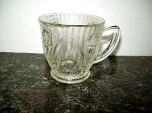DEPRESSION GLASS JEANNETTE IRIS AND HERRINGBONE CLEAR DEMITASSE CUP  - Picture 1 of 2