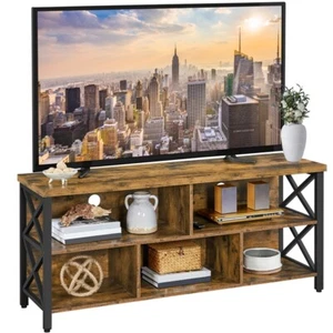 TV Stand for 65 In TVs, Large Media Entertainment Center Industrial TV Console  - Picture 1 of 12