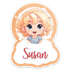 Blond Baby Girl Susan Name Car Bumper Sticker Vinyl Decal