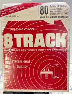 Realistic Vintage Blank 8-Track Tape 80 Minute New NOS Cat # 44-841A Radio Shack - Picture 1 of 4