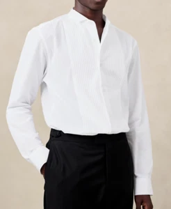 NEW! Banana Republic Mens RT$200 White Standard Pleated Bib Tuxedo Dress Shirt L - Picture 1 of 4