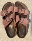Birkenstock Arizona Pink Suede Leather Buckle Sandals Women's 41 / 10