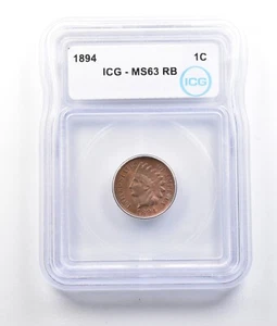 1894 Indian Head Cent MS63 RB ICG *2691 - Picture 1 of 3