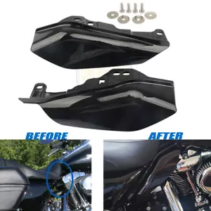 Mid-Frame Air Deflector Cover Black 2X For Harley Touring Road Street Glide 17+ - Foto 1 di 10