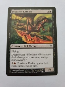 MTG Magic The Gathering Card Pestilent Kathari Creature Bird Warrior Black Confl - Picture 1 of 2