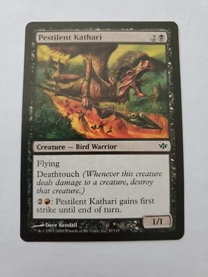 MTG Magic The Gathering Card Pestilent Kathari Creature Bird Warrior Black Confl - Image 1 of 2
