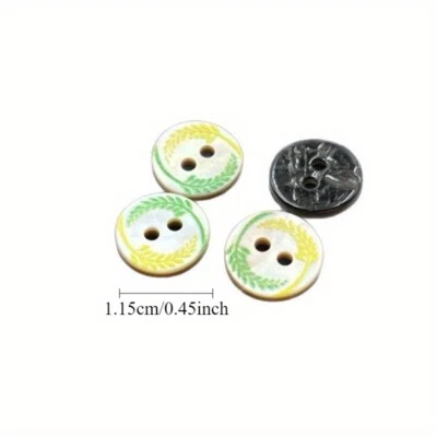 10pcs Natural Shell Flat Button 2-hole Garment DIY Shirt Sewing Craft 11.5mm - Image 1 of 4