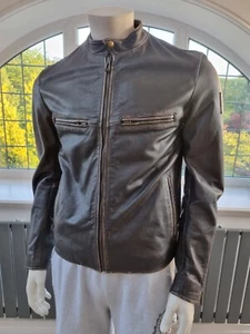 Belstaff Mens Brown Cow BLeather Full Zip Jacket Motorcycle BNWT RRP £600 - Picture 1 of 22